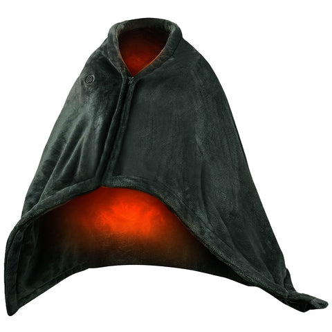 1Pc  59x31in USB Heated Blanket Electric Heated Blanket Heated Poncho Shawl Wrap Throw With Zipper Washable For Home Office No Power Bank Compatible With CJCD2415461