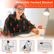 1Pc  59x31in USB Heated Blanket Electric Heated Blanket Heated Poncho Shawl Wrap Throw With Zipper Washable For Home Office No Power Bank Compatible With CJCD2415461