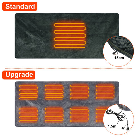 1Pc  59x31in USB Heated Blanket Electric Heated Blanket Heated Poncho Shawl Wrap Throw With Zipper Washable For Home Office No Power Bank Compatible With CJCD2415461