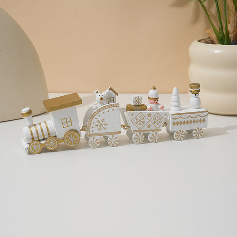 Christmas Decorations Wooden Train Children's Gifts Christmas Small Gifts Window Decoration